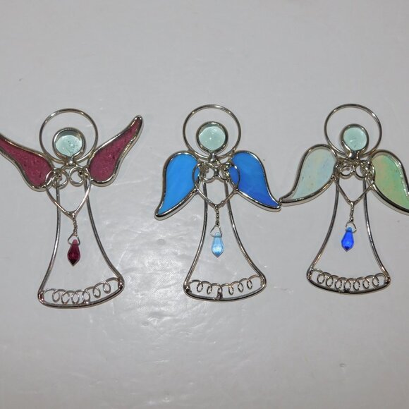 Set 3 Stained Glass Angel Christmas Ornaments - Picture 5 of 5